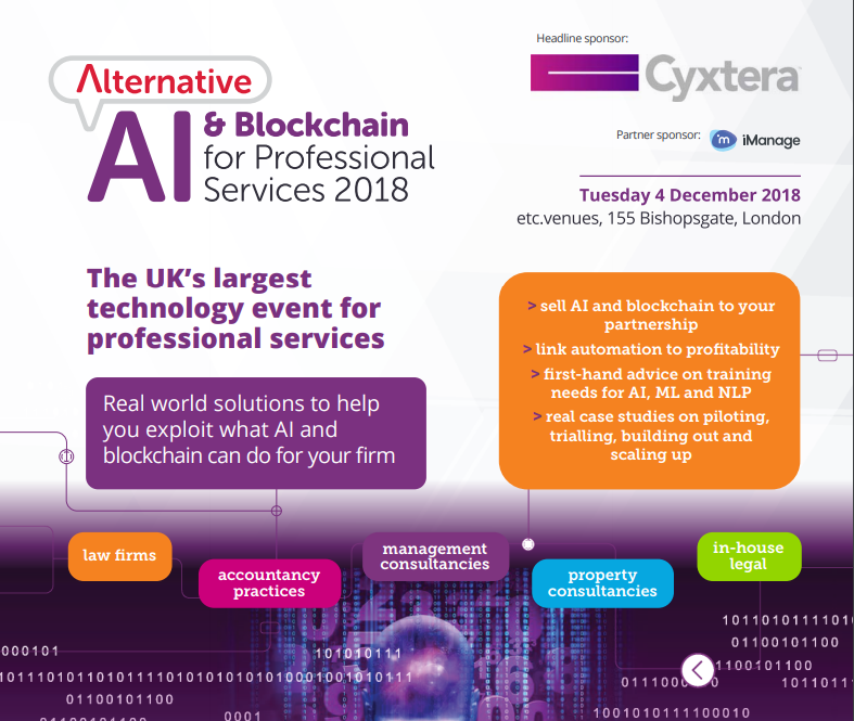 Alternative: AI & Blockchain for professional services 2018